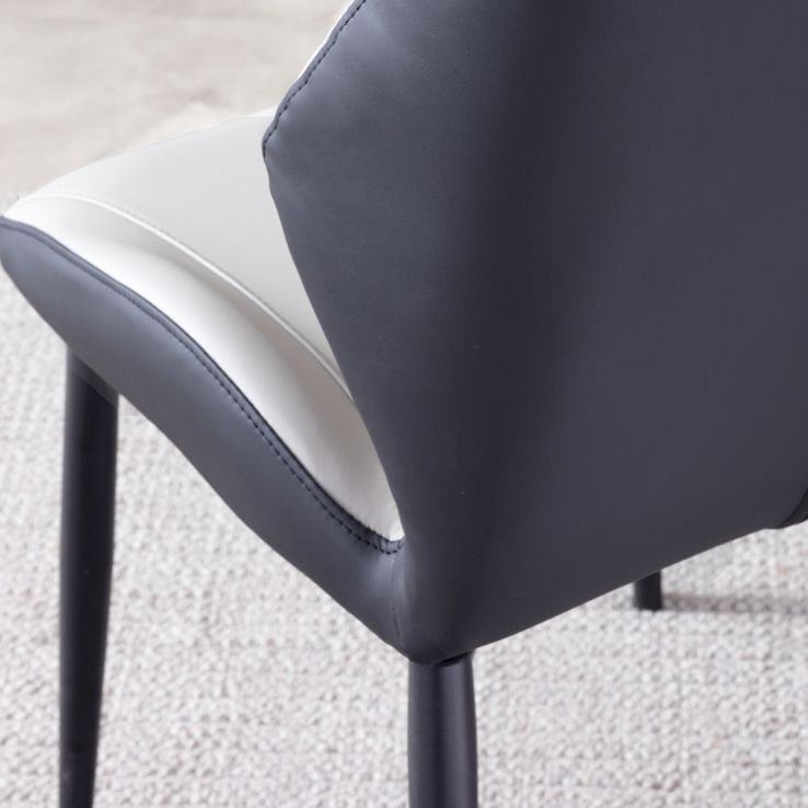 Contemporary Kitchen Dining Side Chair Wingback Parsons Chair with Carbon Steel Legs
