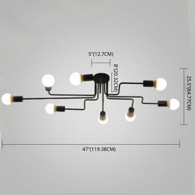 Montura de Enredo Negro de Enredo Semivaciado de Luz Minimalista Industrial Minimalista