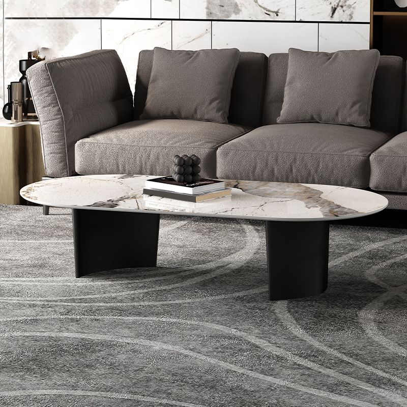 No Distressing Coffee Table Modern 2 Legs Free-Form Single Coffee Table