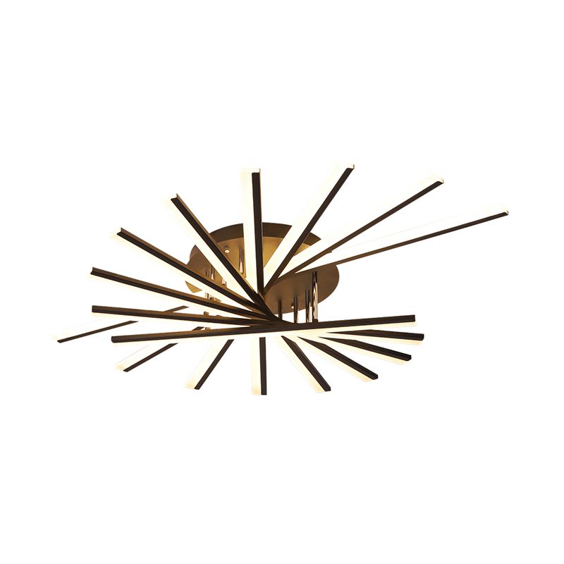 Spiral Design Stick LED-Deckenleuchte, modern, metallisch, 5/9-flammig, schwarz/weiß, halbbündige LED-Leuchte in warmem/weißem Licht