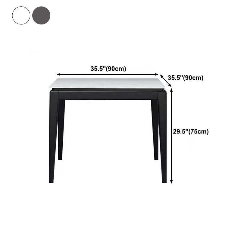 4 Legs Dining Table Industrial Stone Dining Table with Black Frame