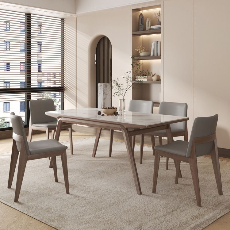 Modern Style Furniture Rectangle Stone Dining Table in White