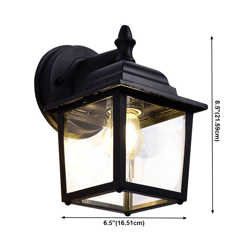 Illuminazione da parete in metallo geometrico stile industriale 1 lampada montata a parete leggera in nero