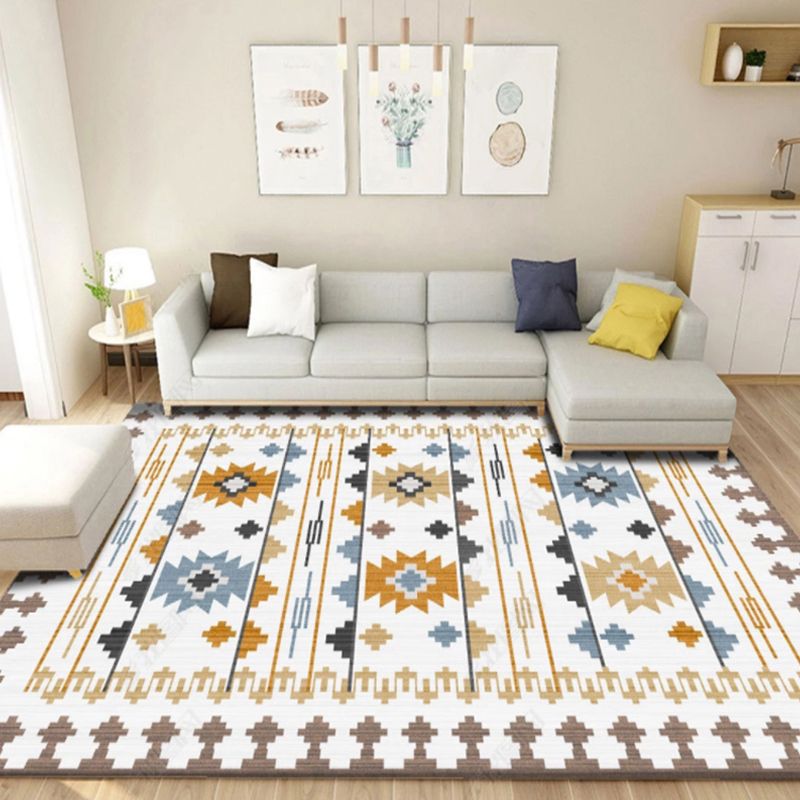 Rustiek tribaal patronen tapijt multi-gekleurde bohemia tapijten polyester wasbaar niet-slip achteruitgang voor huisdiervriendelijk tapijt voor thuis