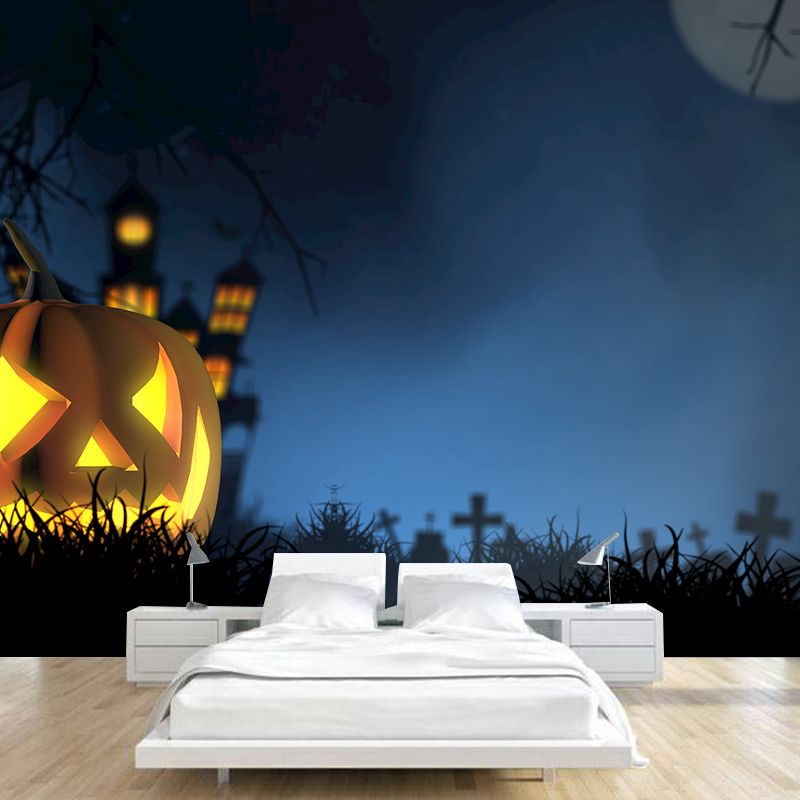 Halloween Pumpkin Pattern Mural Horizontal Version Moisture-proof for Wall Decoration