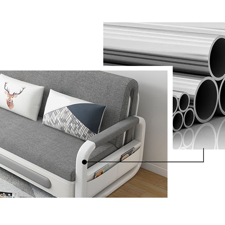 Contemporary 35.43"H Cotton Blend Square Arm Sofa Bed for Living Room