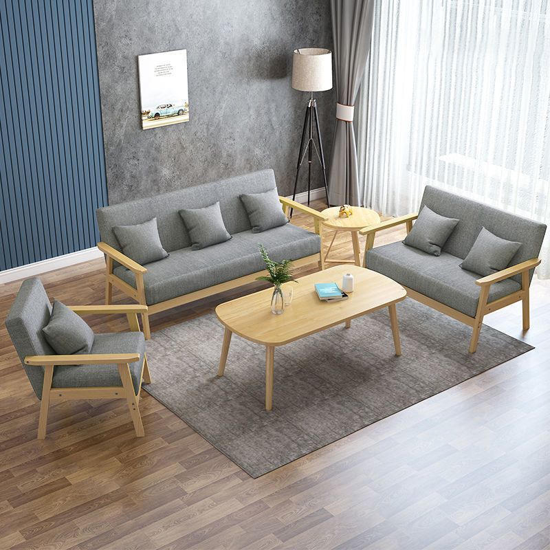 Contemporary Tight Back Standard Square Arm Living Room Settee