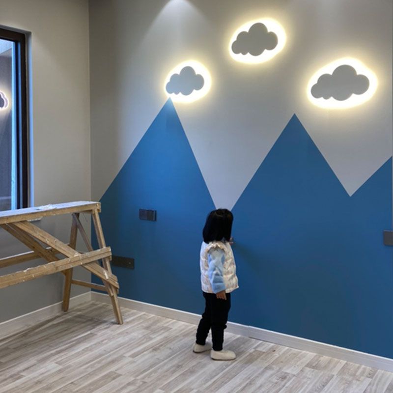 Bambini nuvol ombra a parete montata in ferro battuto con le luci delle pareti per la stanza dei bambini