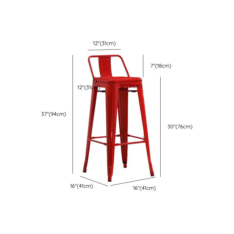 Industrial Low Back Counter Stool Metal Counter Height Stools for Kitchen