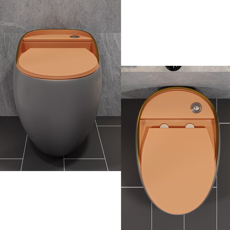 Concealed Tank Flush Toilet Modern Floor Mount One-Piece Toilet with Slow Close Seat
