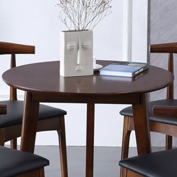 Round Dining Table Solid Wood Contemporary Style Dinner Table for Home Kitchen
