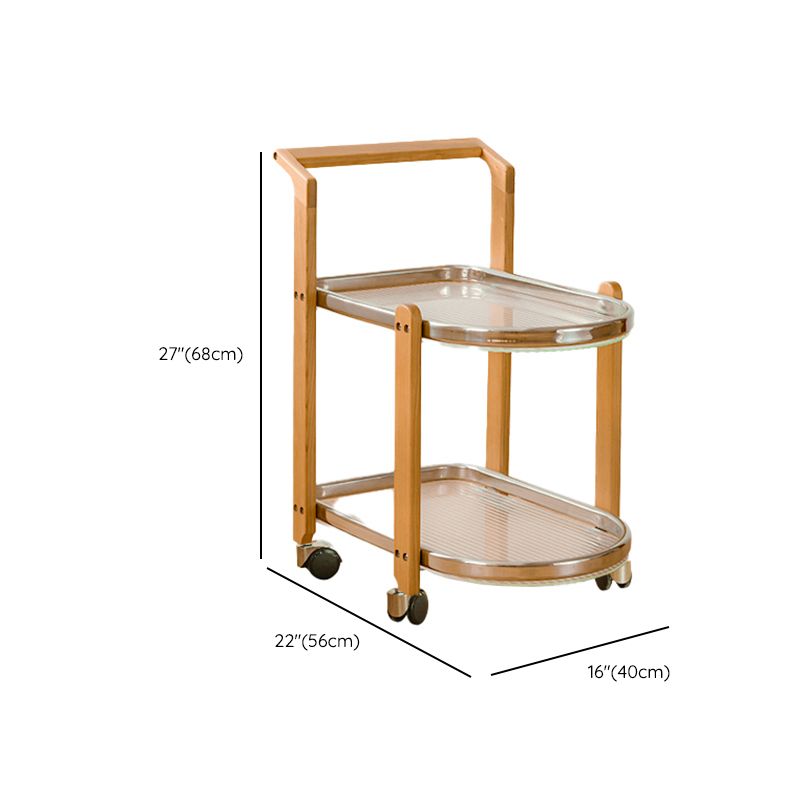 15" Wide Contemporary Corner Table Solid Wood Double Tier Accent Side Table