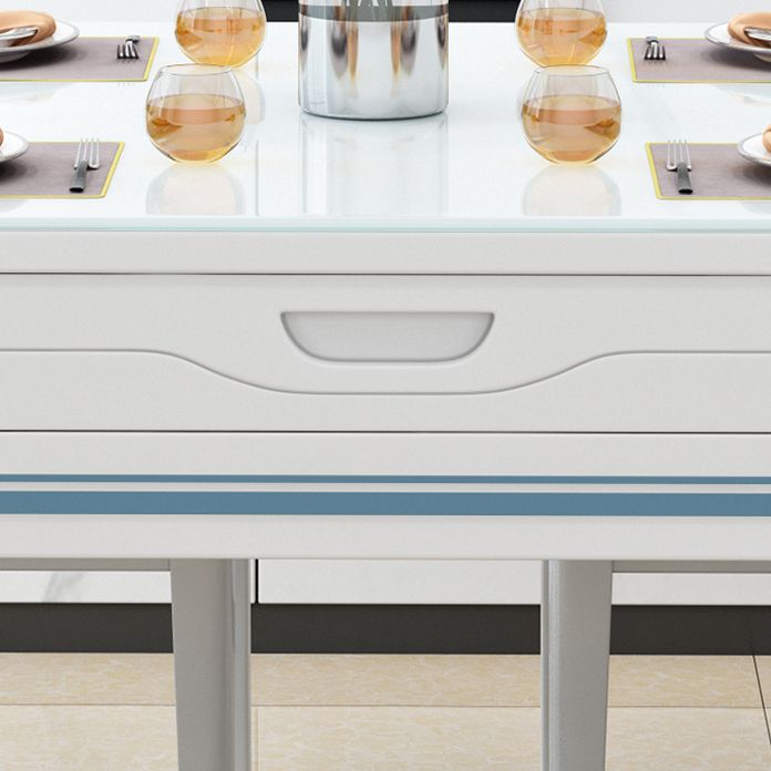 1/5/7 Piece Dining Room Table and Chair Set in White, Contemporary