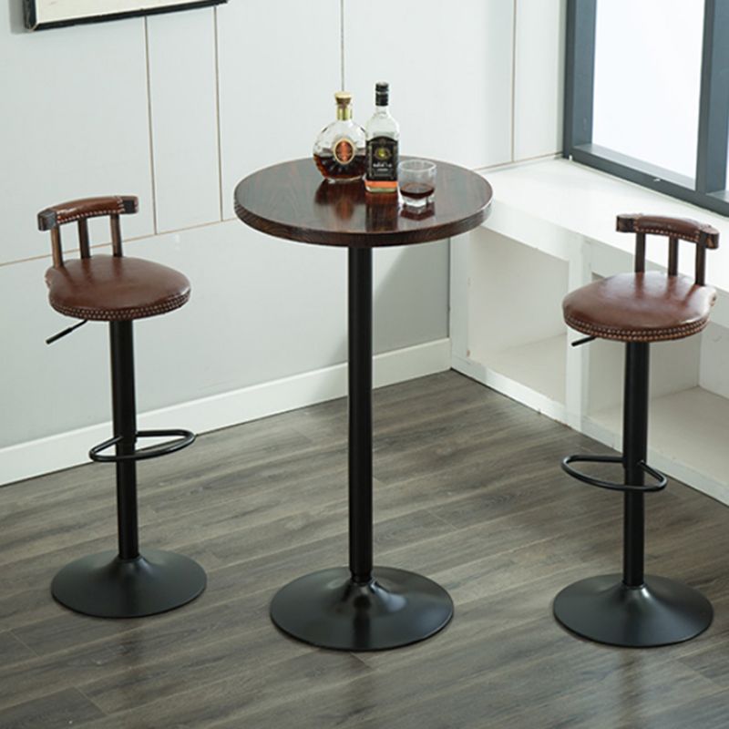 Industrial Backrest Chair with Metal Base Adjustable High Chair for Bistro Bar