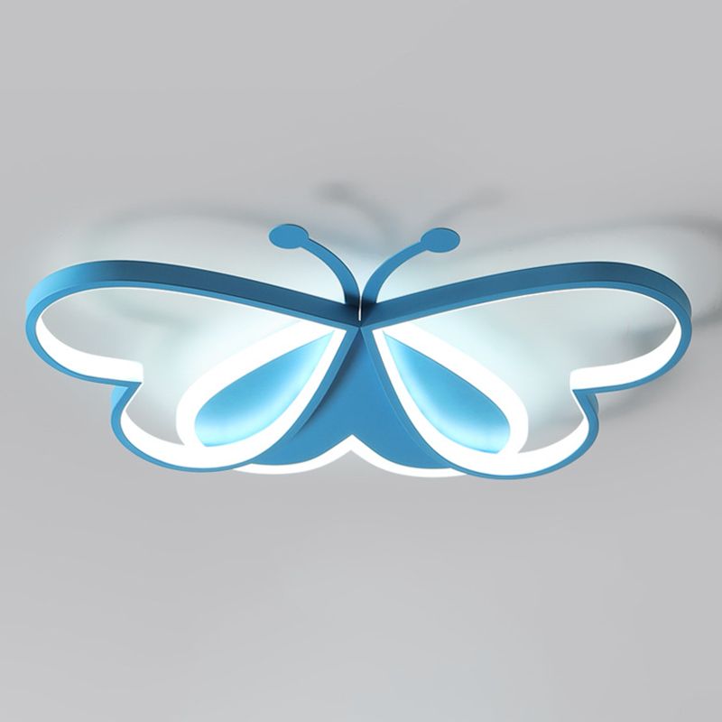 Butterfly Flush Mount Ceiling Light Fixtures Kids Metal Ceiling Mount Chandelier for Bedroom