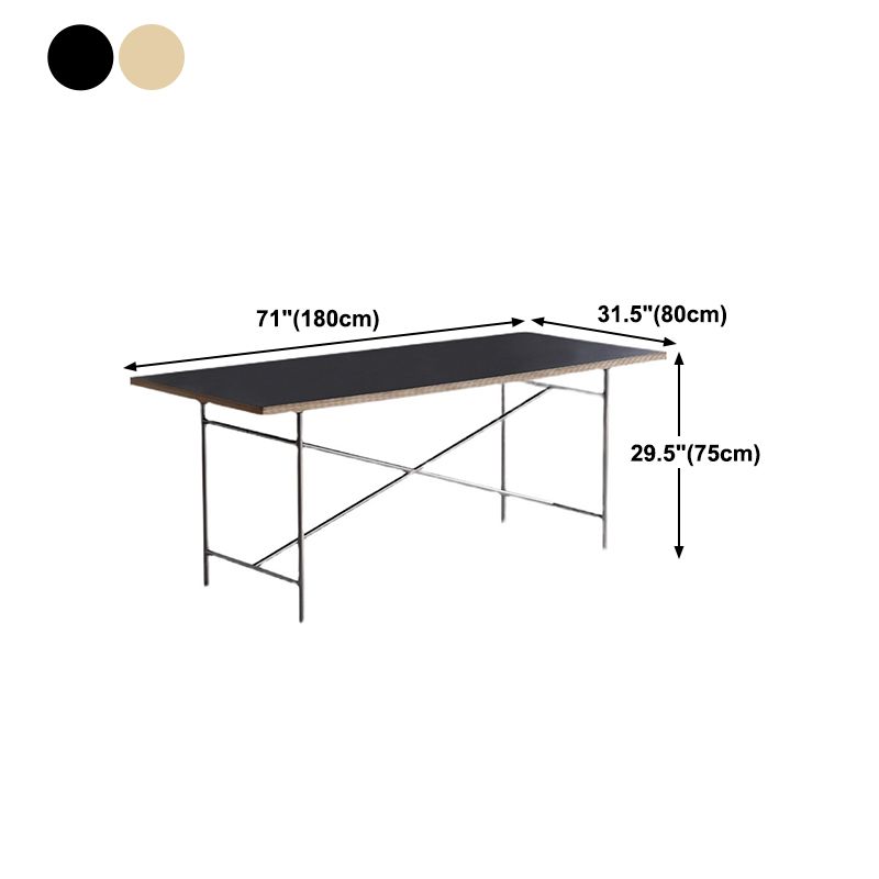 Rectangle Dining Table Industrial Wooden Kitchen Table with Seld Base