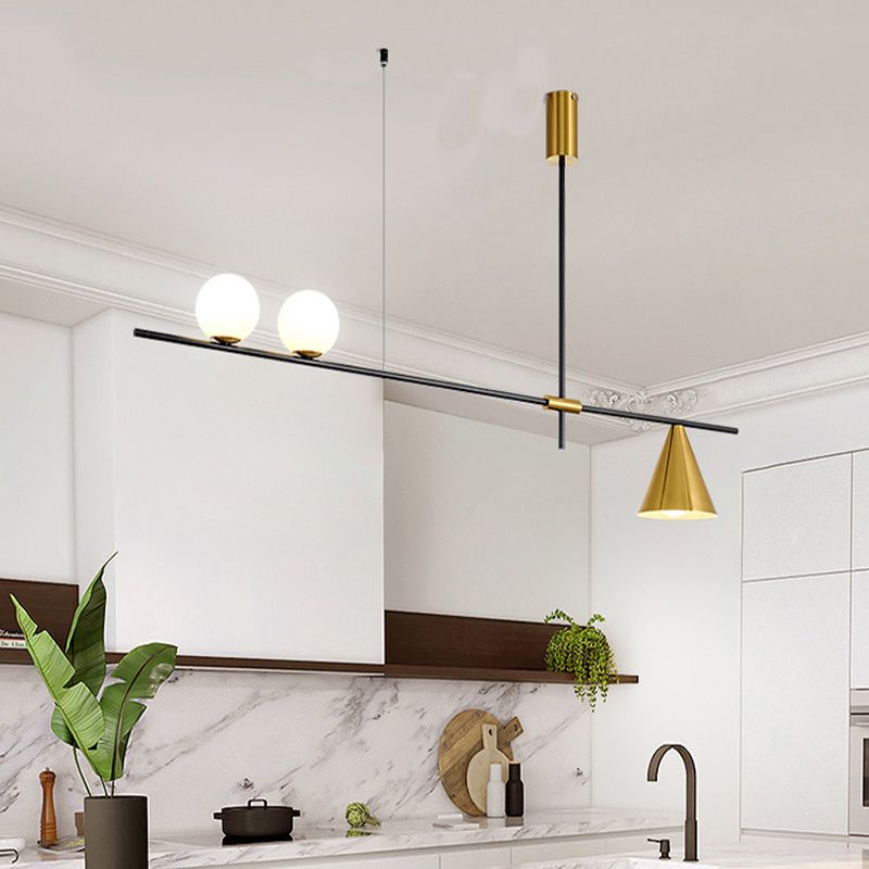 Contemporary Island Light Fixtures Geometric Glass Island Chandelier Lights for Dining Room