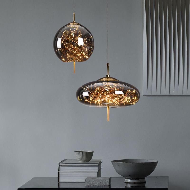 Geometric Shape Glass Hanging Light Modern Style 1 Light Hanging Light Fixtures