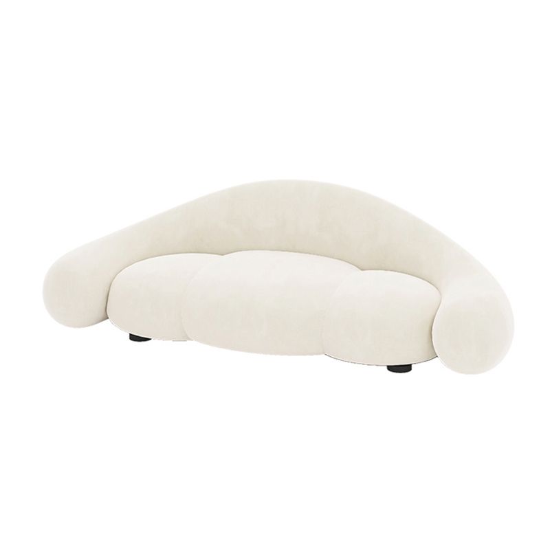 Contemporary White Seating Cushions Living Room Curved Settee