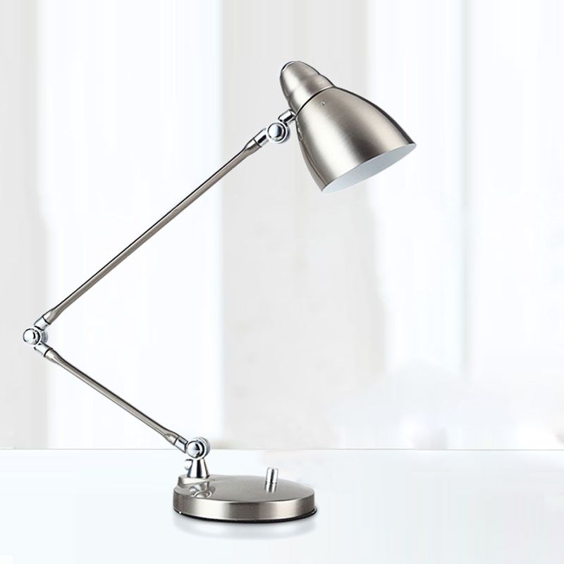 Luce di lettura regolabile in nichel/braccio cromato in stile industriale 1 Metal 1 Light Study Room Desk Lighting