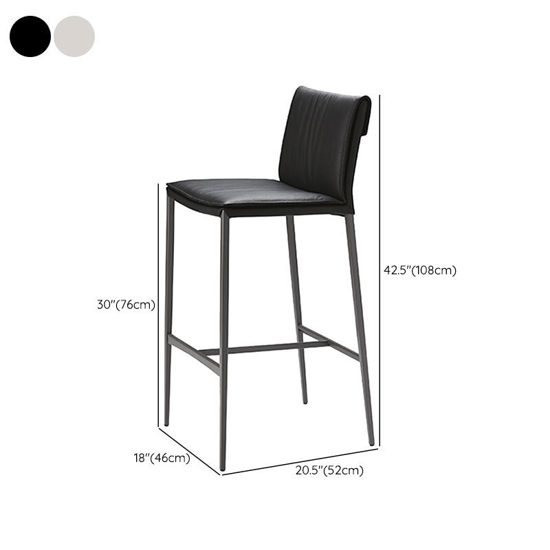 Modern Style Low Back Barstool Pu Leather Counter Bar Stool with Metal Legs