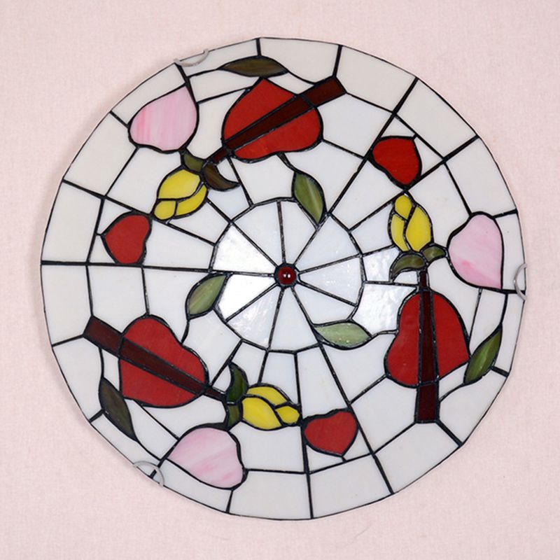Dome Flush Mount Light 2/3/4 Lights Stained Glass Tiffany-Style Flush Mount Spotlight