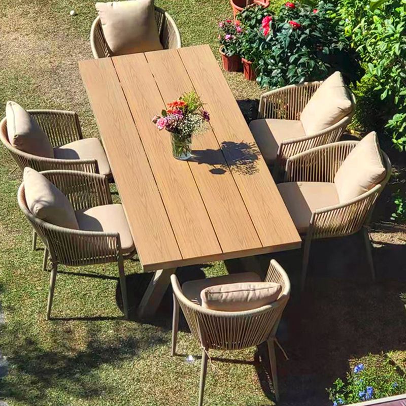 Water Resistant Patio Table Set 1/3/5/7/9 Pcs Modern Dining Table Set