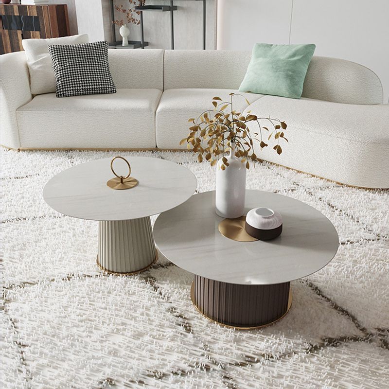 Pedestal End Table  Modern Round Side End Table for Living Room