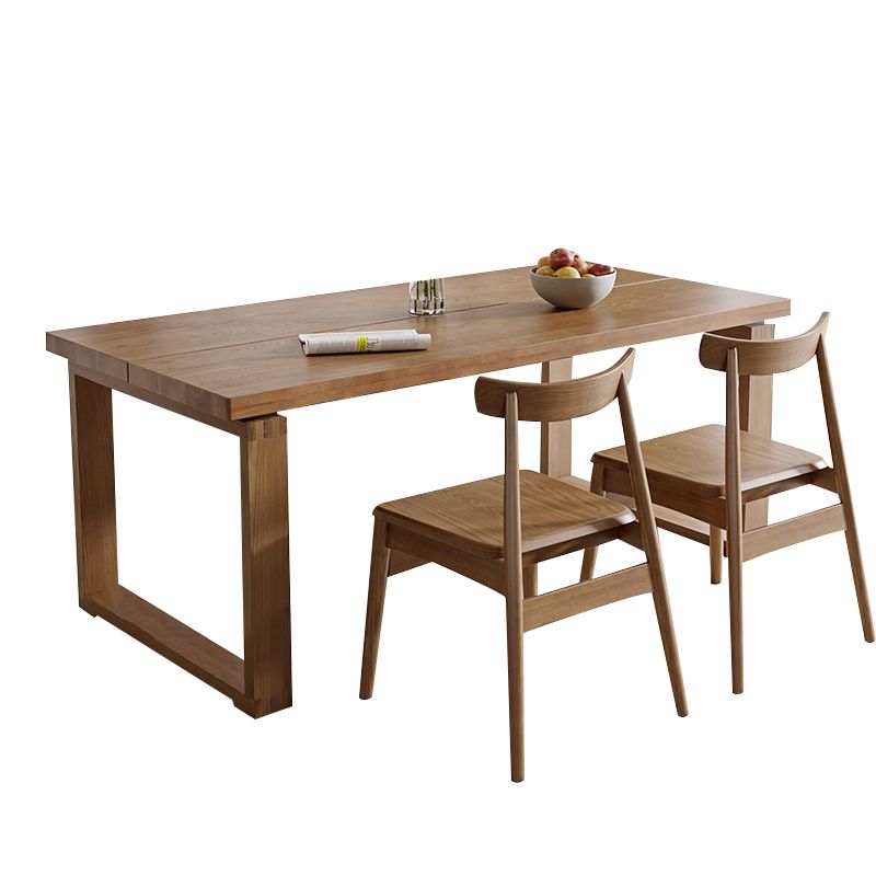 Kitchen Contemporary Dinner Table Rectangle Solid Wood Dining Table