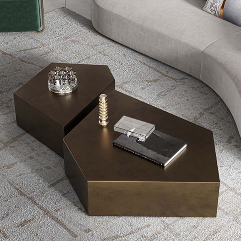 Abstract Shape Base Design Stainless Steel Hussey/bronze Free Shape Coffee Table