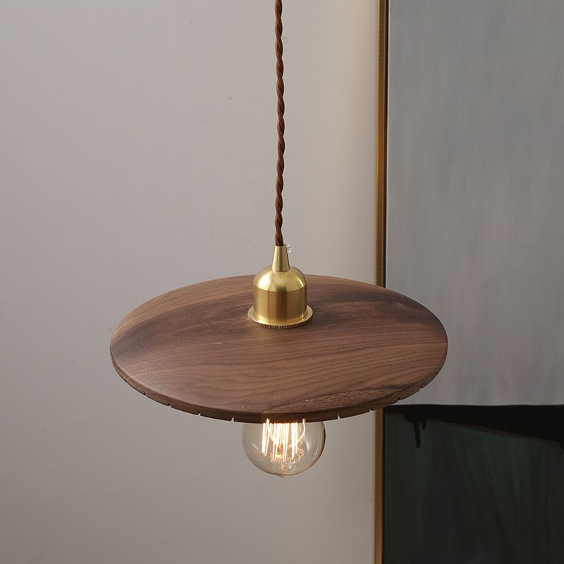 Pot cover schaduw hangende verlichting moderne stijl hout 1 licht hangende lamp voor bed naast