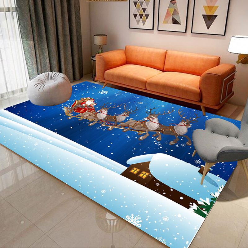 Purple Modern Indoor Rug Polyester Horse Area Rug Non-Slip Backing Rug for Drawing Room