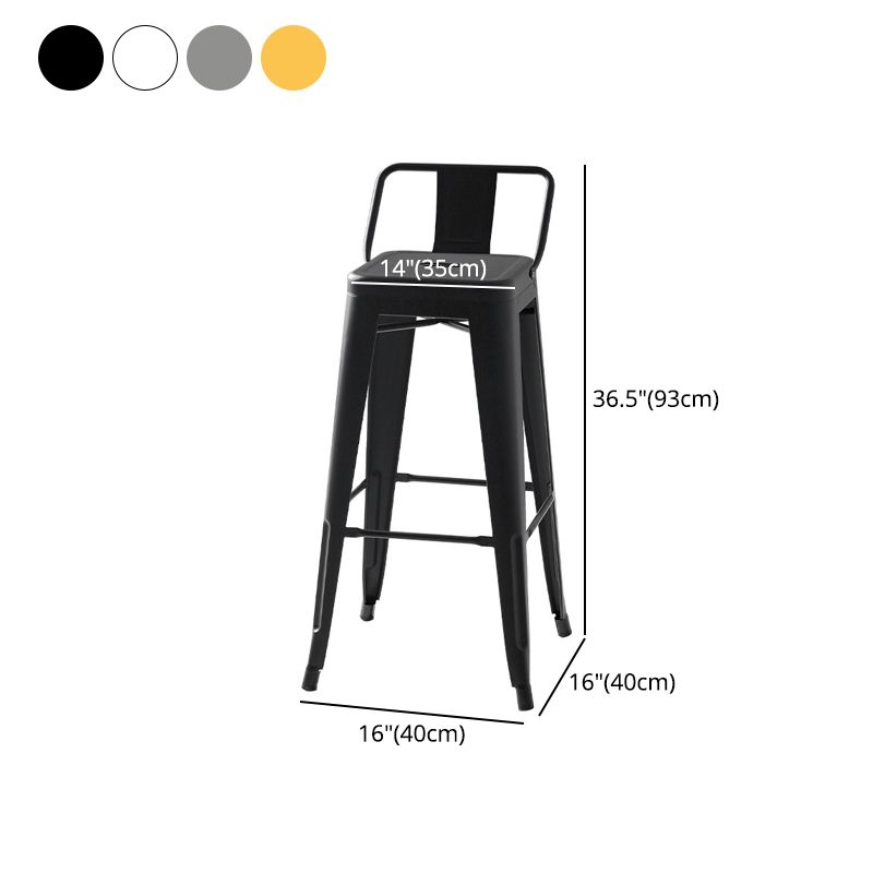Industrial Footrest Iron Bar Stool Coffee Shop Square Counter Stools