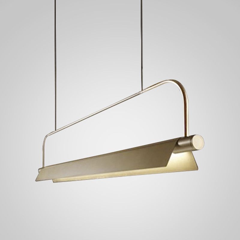 Single Modernism Golden Ceiling Light Metallic Kitchen Island Lighting for Foyer