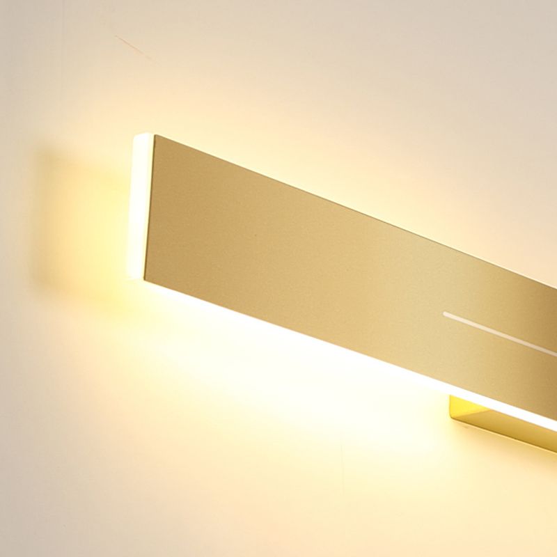 Metal Linear Shape Wall Mount Lighting Modern 1 Light Wall Mounted Light Fixture in Gold