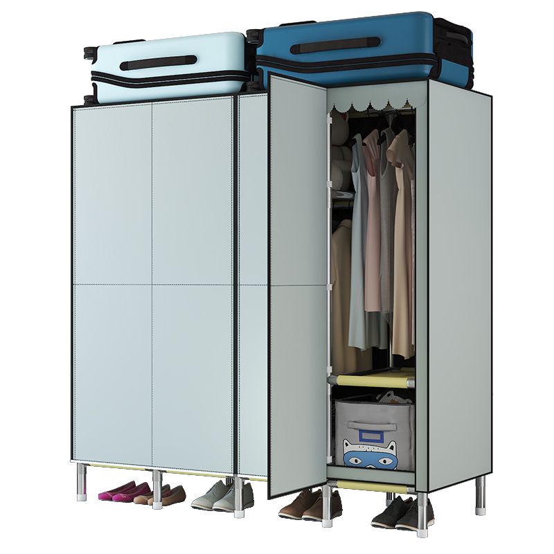 Hinged Steel Wardrobe Armoire Contemporary Wardrobe Closet with Legs