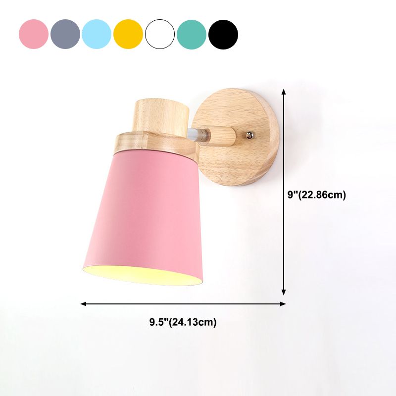 Modern Style Flared Wall Sconces Wood 1 Light Wall Mount Light Fixture