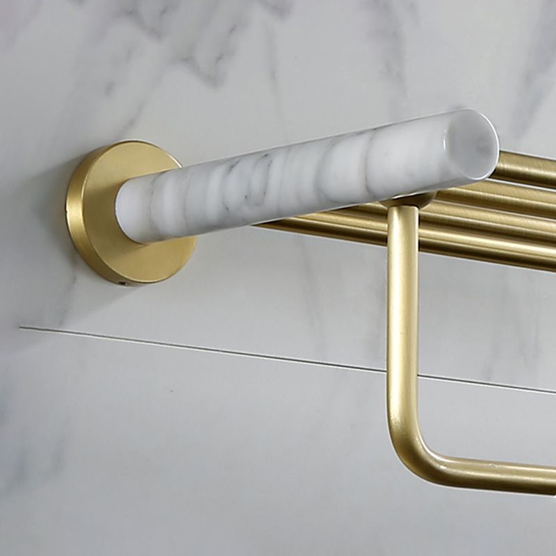 Modern Golden Bath Hardware Set Brass& Marble Bathroom Accessory Kit
