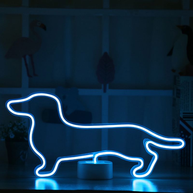 Lampada da parete a forma di cane in plastica a forma di cani a batteria contemporanea a led Luce in bianco in bianco