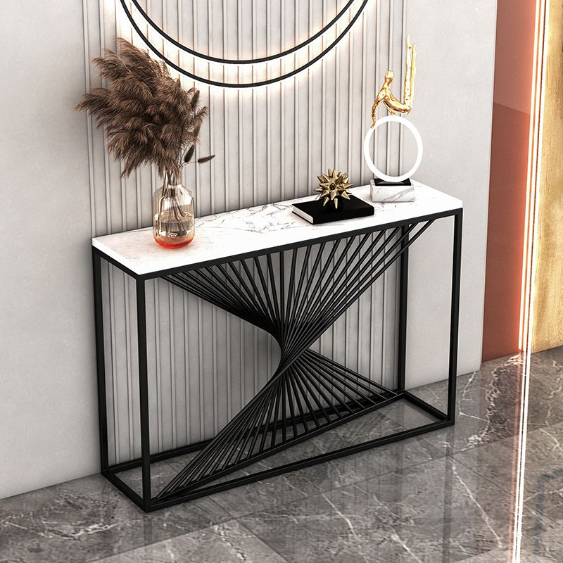 Contemporary Iron Console Table Rectangle Frame Stain Resistant Console Sofa Table