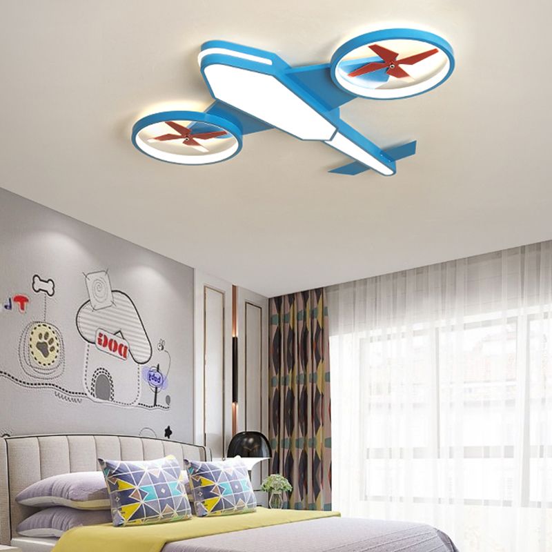 Acryl propeller vliegtuig plafondlamp themapark winkelt cartoon LED spoelplafondlicht