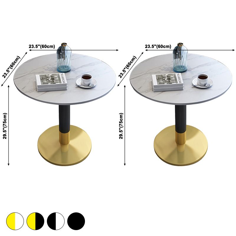 Contemporary Round Dining Table Sintered Stone Dining Table with Tulip Base for Dining Room