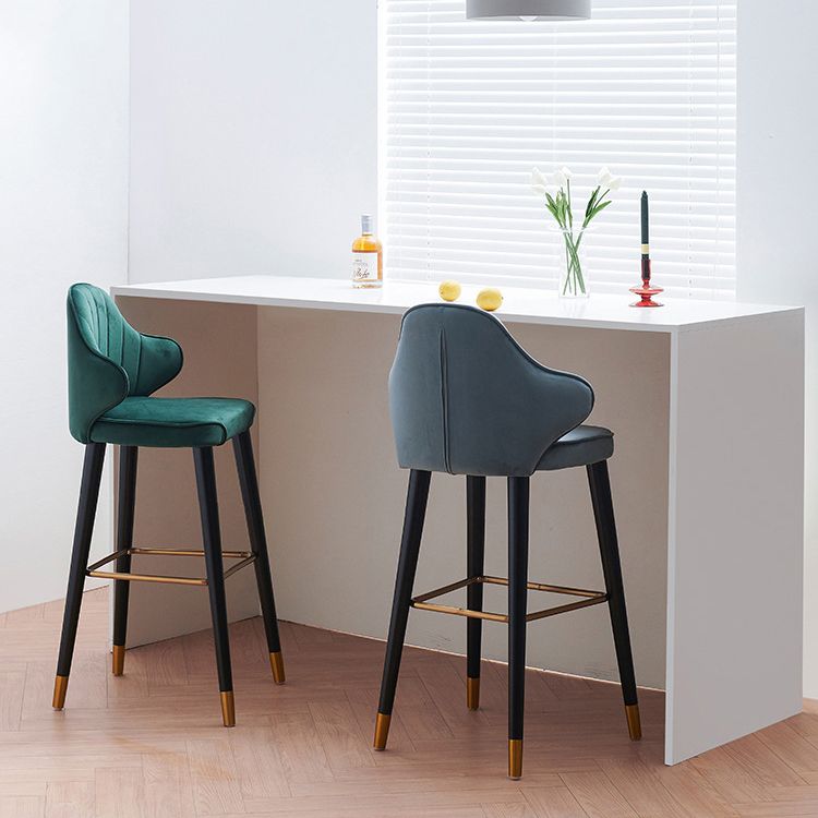 Glam Upholstered Counter Height Stool Adjustable Height Bar Stool