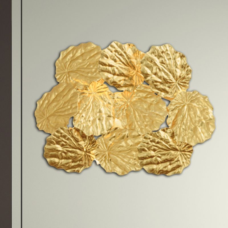 Blattform Flur -Leuchte Leuchte moderne stilvolle Aluminium 4 Lampen dunkle Kaffee/goldene Wandhalterung Licht, 16 "/17" W.