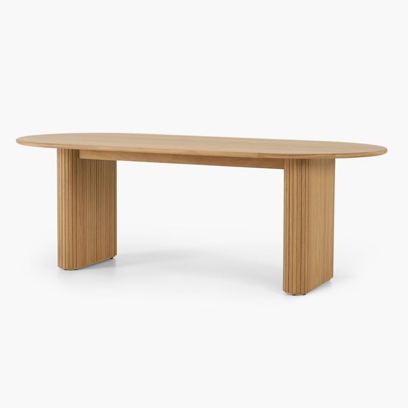 Table à manger ovale en bois massif, Table à Double guéridon simple pour salle à manger
