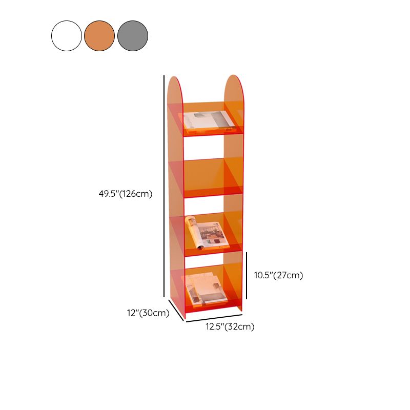 Modern Open Back Standard Bookshelf Acrylic Bookcase with Shelves