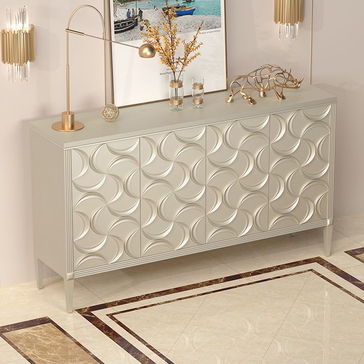 Glam Buffet Table Faux Wood Sideboard Table with Doors for Dining Room