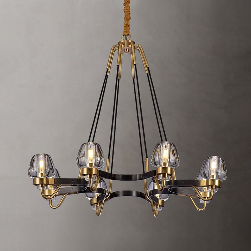 Multi -lichten kristal kroonluchter verlichtingsarmaturen moderne stijl cirkelvormige hanglamp