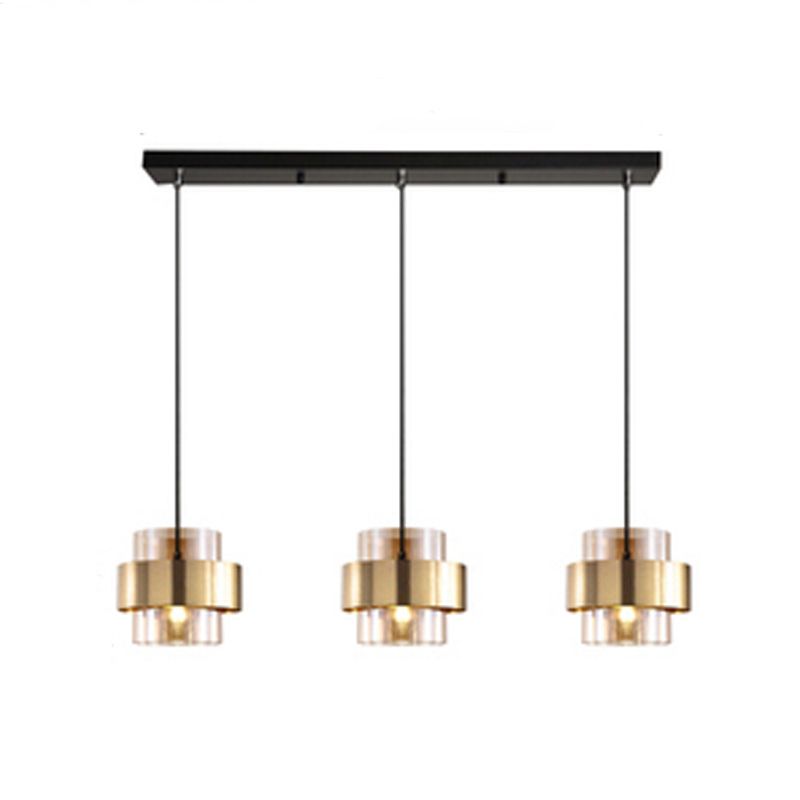 Pendre cylindrique artistique moderne Light Metroplate en métal lampe suspendue avec une teinte en verre
