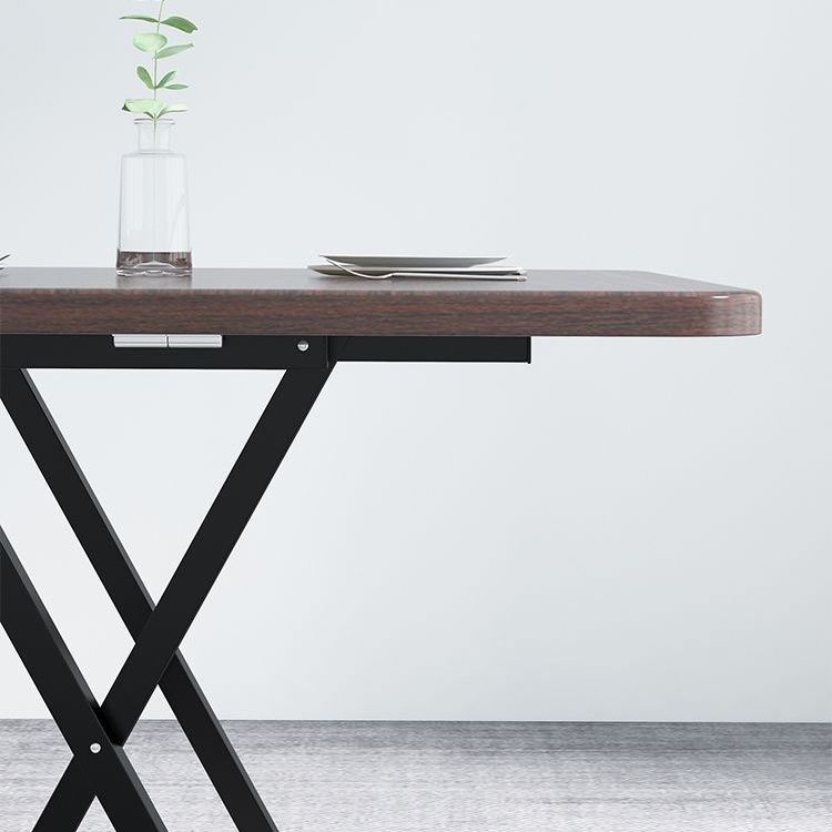 Industrieel uitbreidbare MDF -eettafel vierkante standaard eettafel voor keuken